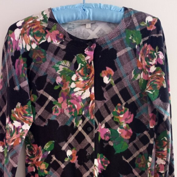 'TALBOTS' Petite Cardigan Size 0-2 P Plaid & Floral NWOT - Picture 13 of 14